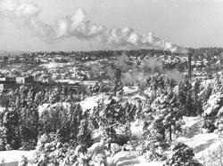 Oversiktsbilde fra Moss ca. 1965, fotografert fra Verksåsen,