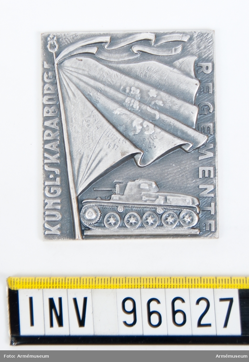 Plakett i silver för Skaraborgs regemente.
