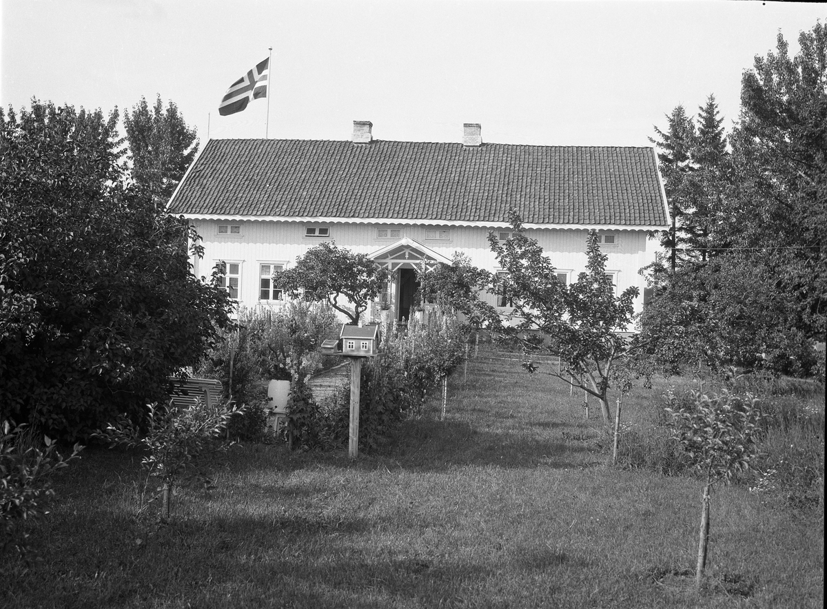 Våningshuset på gården Evang vestre (Nedre Evang) ca. 1930. Fire bilder.