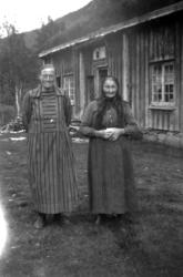 Foto av to eldre damer fra Vistdalen i Romsdal, hvor vi ser 