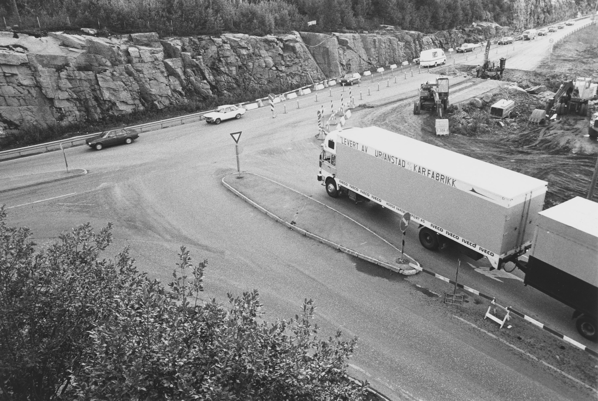 Gjelleråsen, før rundkjøringen ble anlagt i 1985