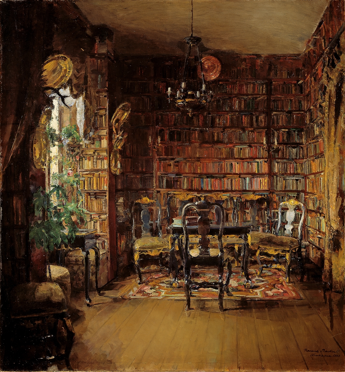 Thorvald Boecks bibliotek [Maleri]