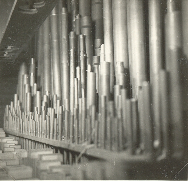 Orgelpipor från en orgel i Loftahammars kyrka.