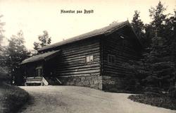 Postkort. Hovestua fra Heddal i Telemark. Utstilling NF.