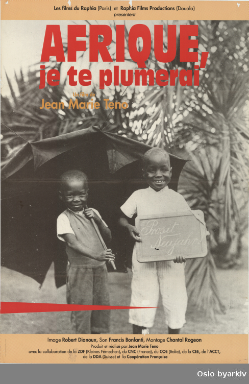 Plakat for filmen Afrique, je te plummerai...Oslo byarkiv har ikke rettigheter til denne plakaten. Ved bruk/bestilling ta kontakt med Nordic Black Theatre (post@nordicblacktheatre.no)