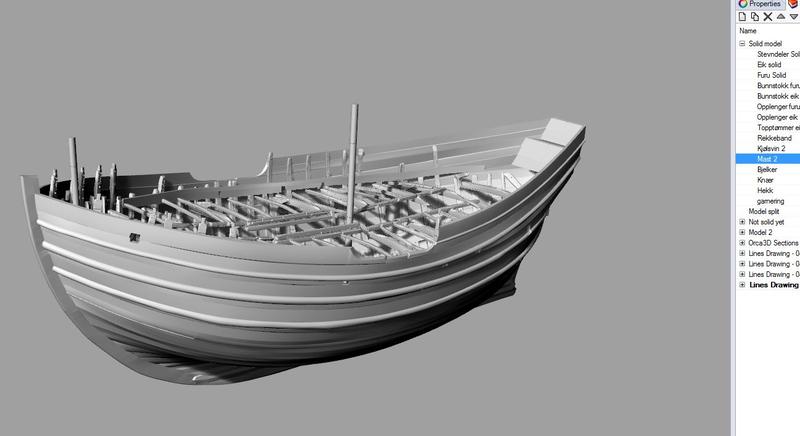 Digital 3D-modell av det arkeologiske skipsfunnet Barcode 2.