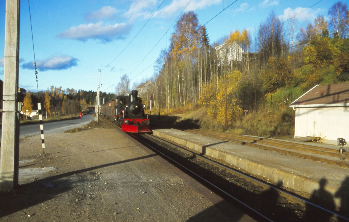 Damplokomotiv type 21b nr. 252 med veterantog på Åmot stasjon