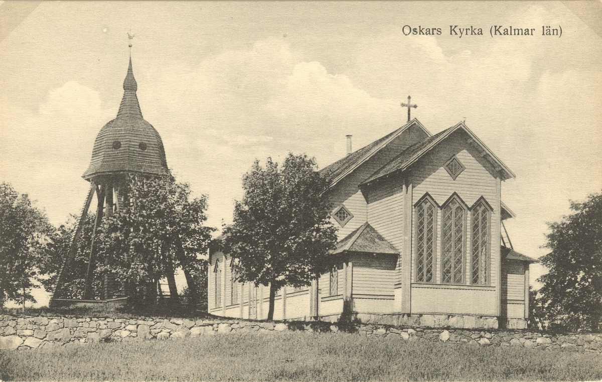 Vykort med motiv från Oskars kyrka.
