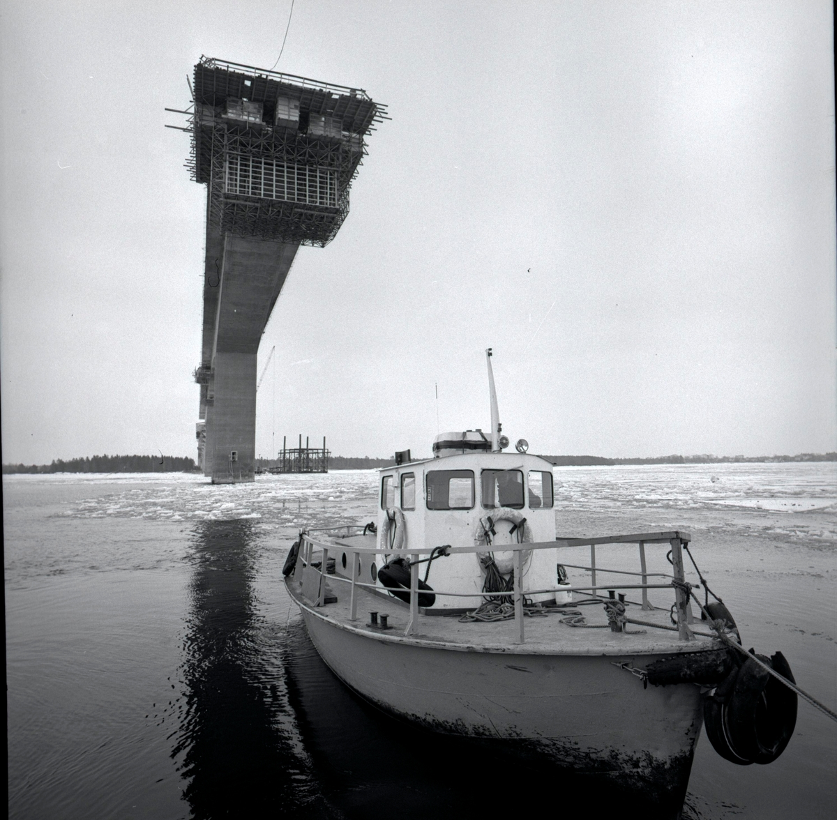 Vy från byggandet av Ölandsbron.