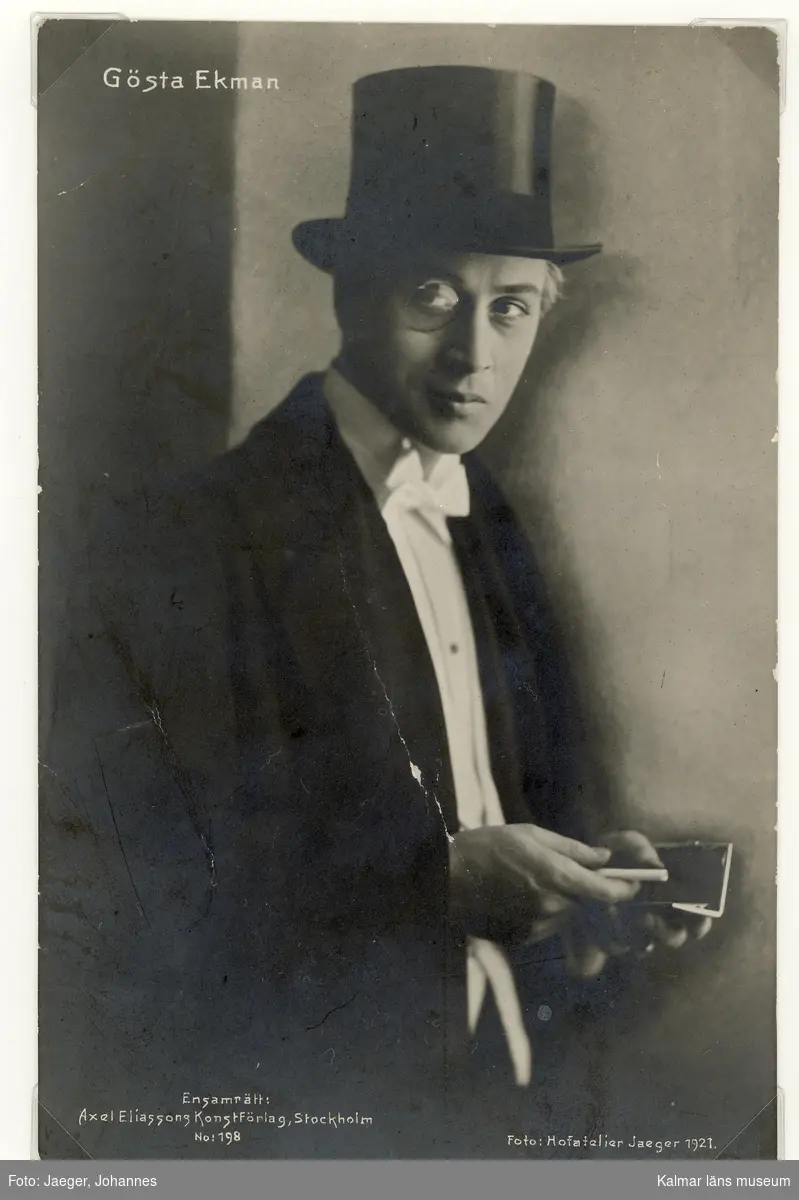 Porträtt av skådelspelaren Gösta Ekman den äldre 1890-1938.