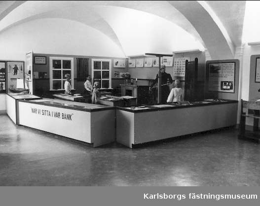 Karlsborgs museum. Skolutställningen år 1979 - 80 "När vi sitta i vår bänk". Neg finns.