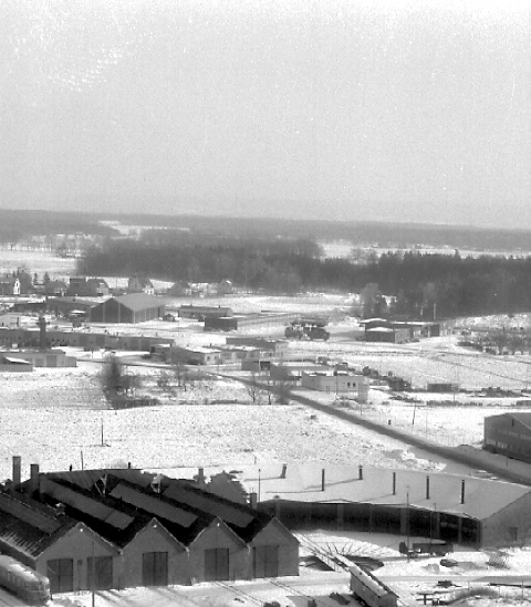 Skara. 
Panorama från CF:s silo 20/3 1968.