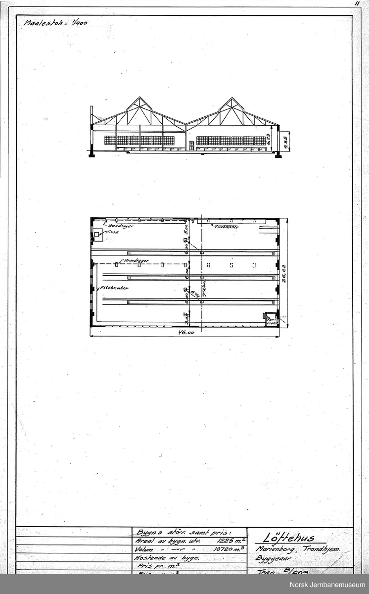 Oversiktstegninger fra NSB Verkstedkontoret
8 tegninger av bygninger på Verkstedet Marienborg