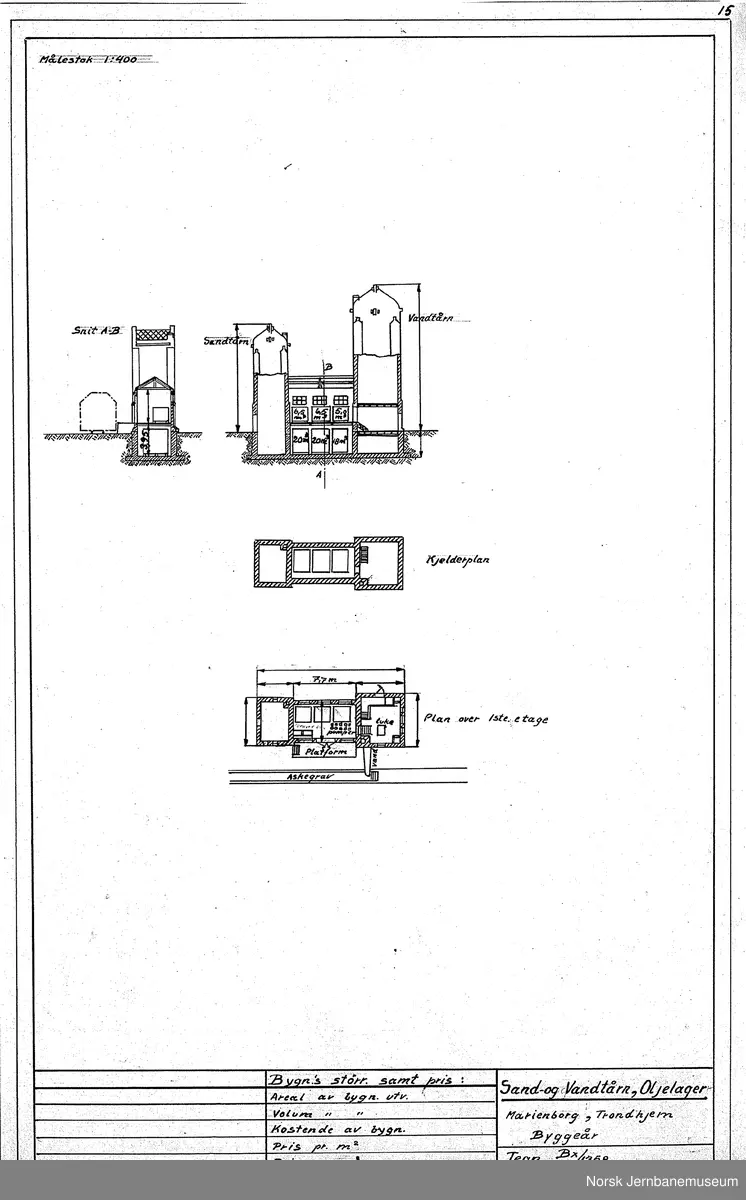 Oversiktstegninger fra NSB Verkstedkontoret
8 tegninger av bygninger på Verkstedet Marienborg