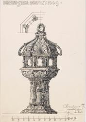 Borgund Kirke Døbefont [Arbeidstegning]