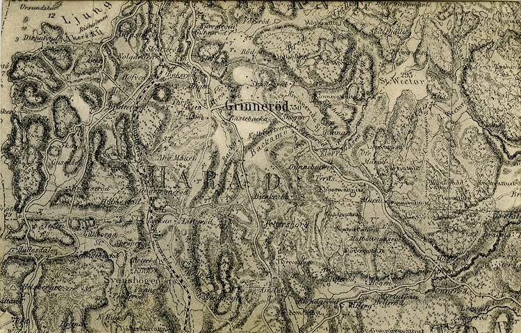 Enligt Bengt Lundins noteringar: "Generalstabens karta över Grinneröd".