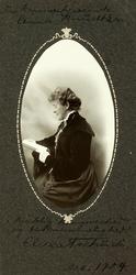 Clara Tschudi.

 Bilde fra Marie Knudtzon (1879-1966) sin fo