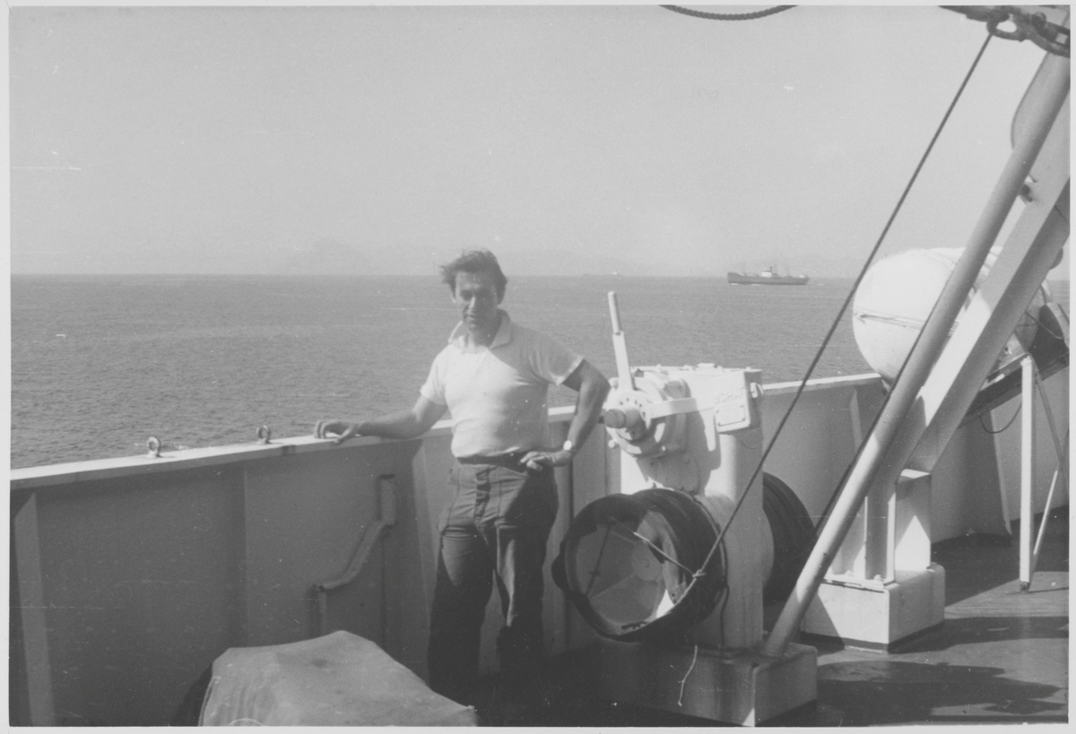 Besätningsmannen Björn Edholm ombord på Salén-tankern SEVEN SKIES (ursprungligen MALMOIL), som 6 oktober 1969 exploderade och sjönk väster om Indonesien.