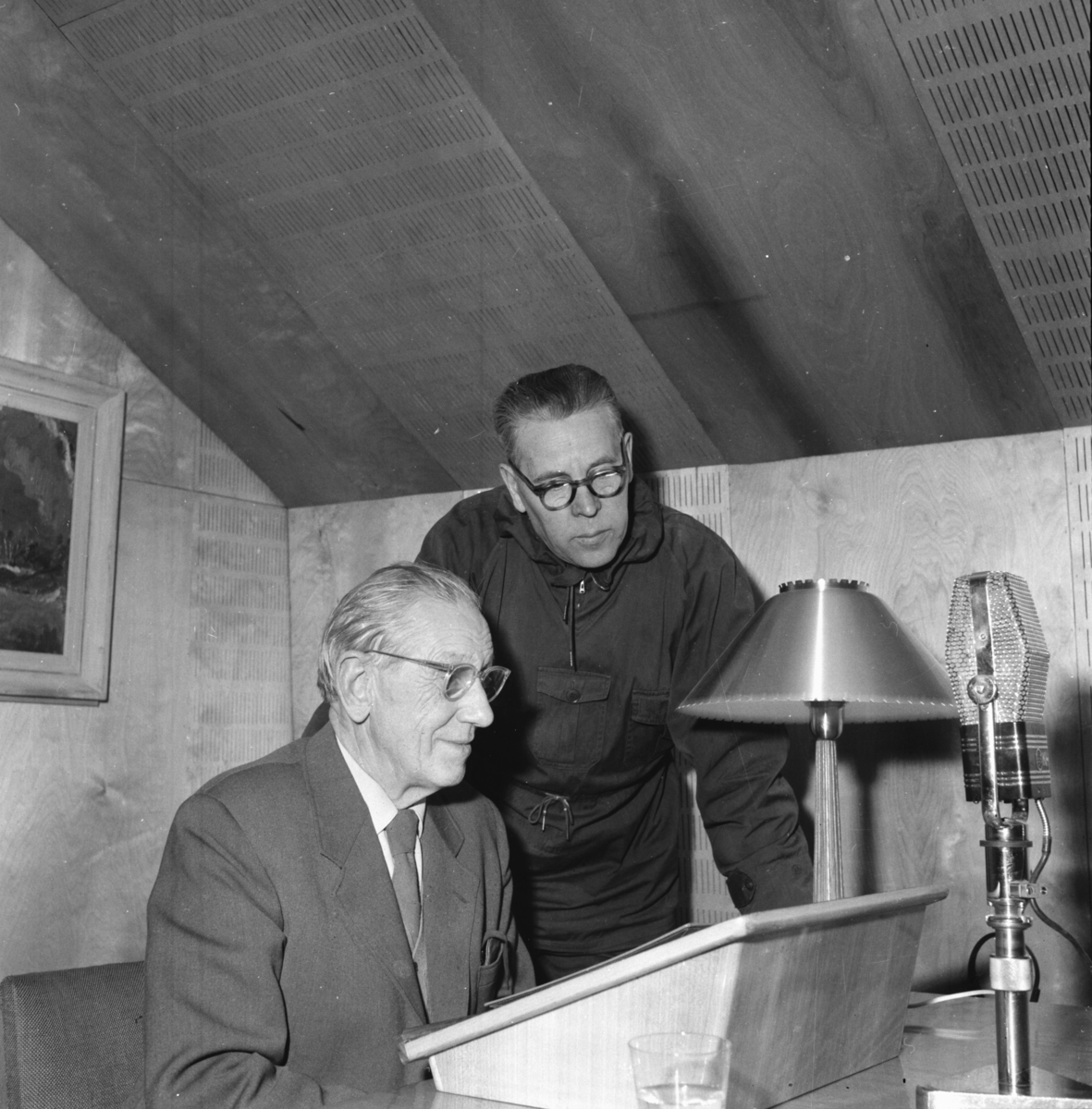 P-L Orgård på studion med Åke Engman och PWH.
9/2 1960