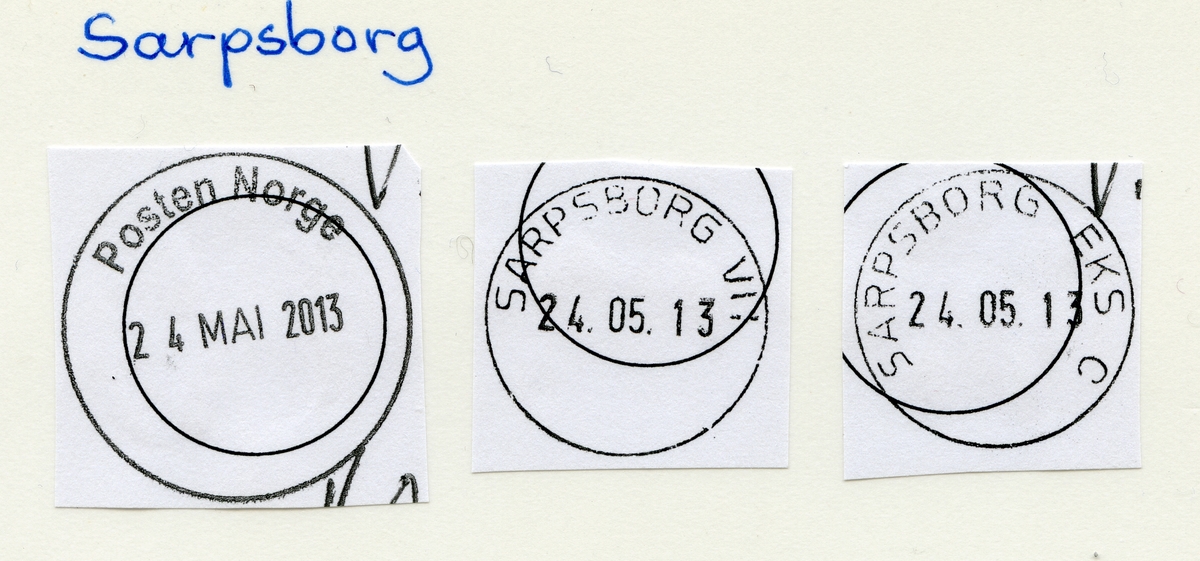 Stempelkatalog  1700 Sarpsborg, Sarpsborg kommune, Østfold