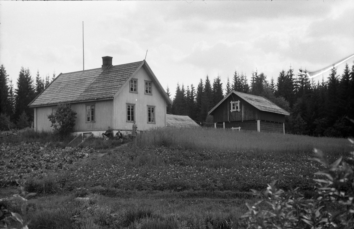 To bilder av bruket Nystuløkken på Krabyskogen.