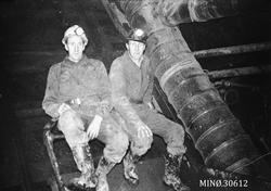 Gruvearbeidere på Hjerkinn, Dovre. Ragnar Østensen og Bjarne