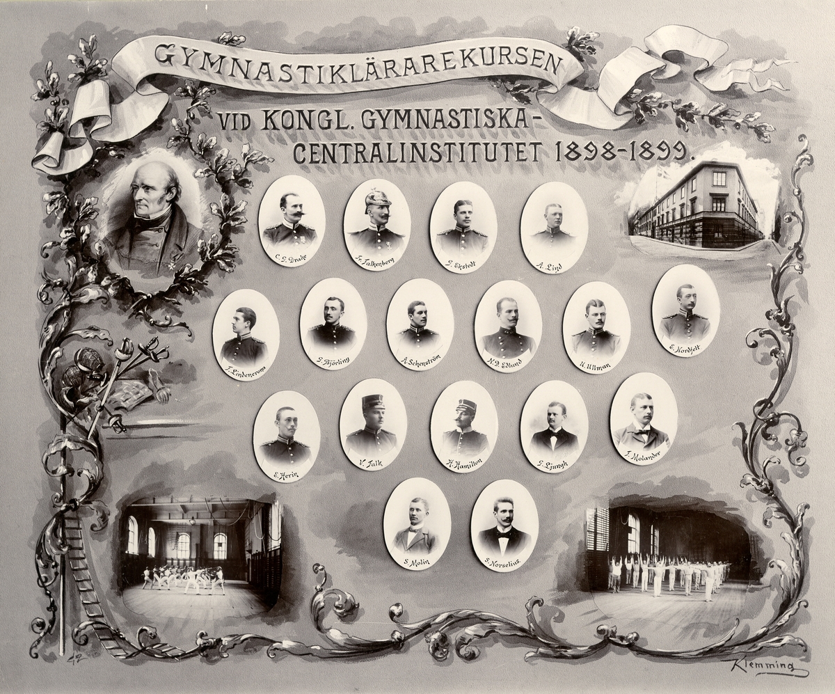 Gymnastiklärarekursen vid Gymnastiska Centralinstitutet 1898-1899.