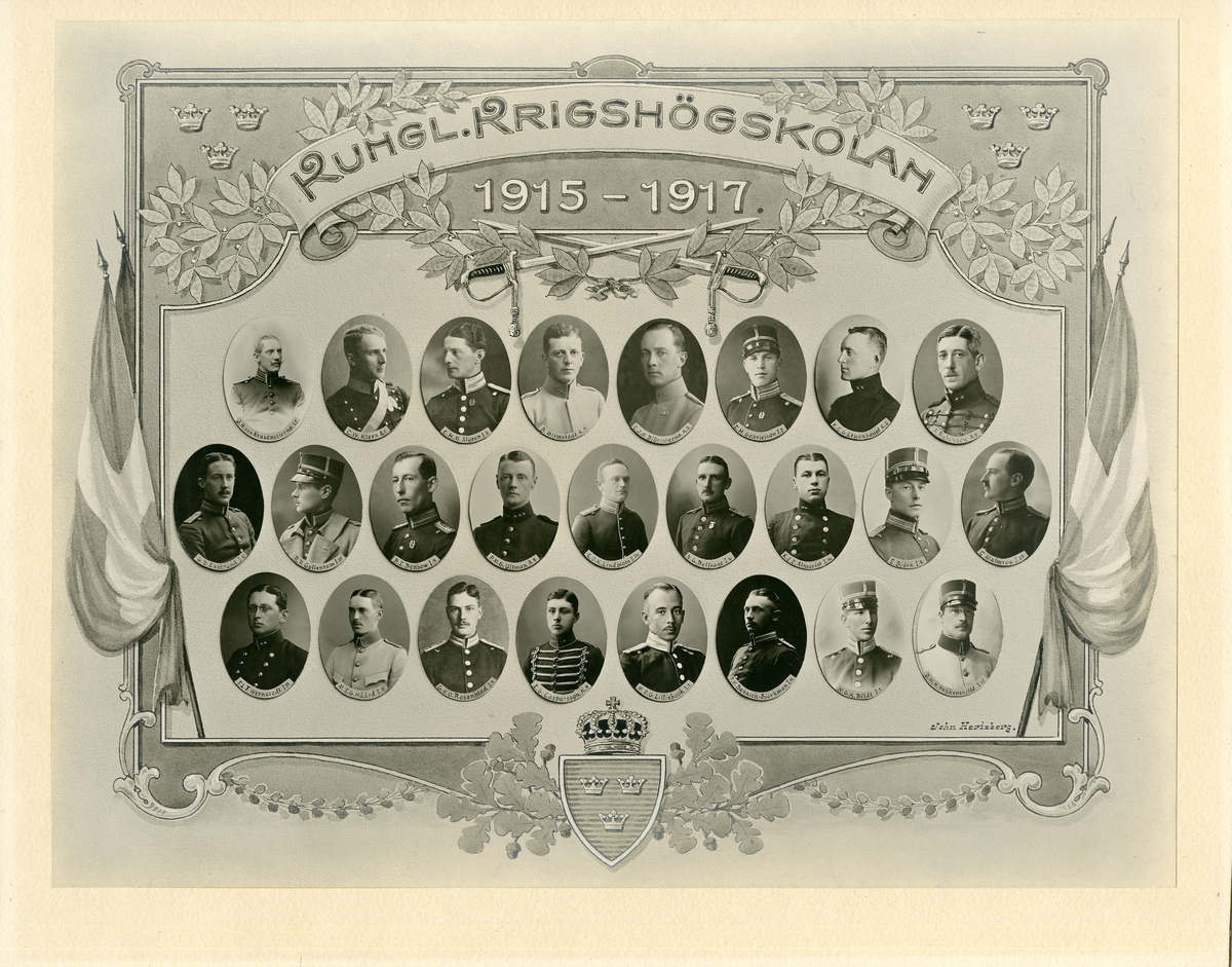 Officerare vid Krigshögskolan 1915-1917.