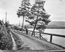 Mann på spasertur ved Storsjøen, Rendalen.