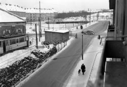Torshov trikkehall. Januar 1950