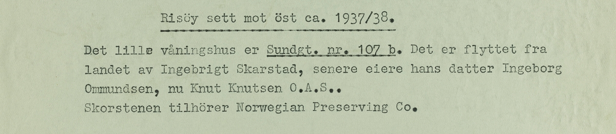 X Risøen - Risøy sett mot øst ca.1937/38