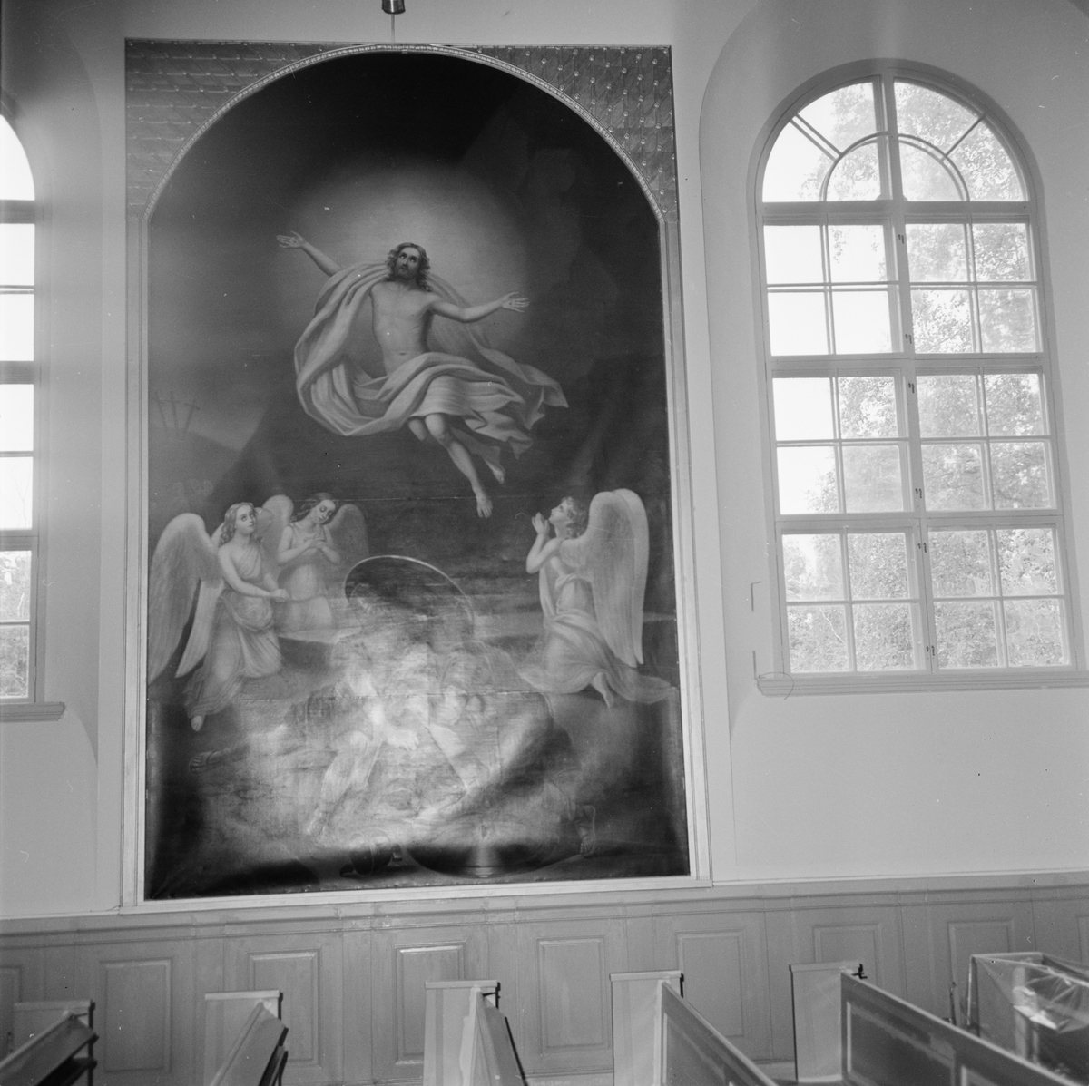 Söderfors kyrka, kyrkmålning, Söderfors socken, Uppland 1979