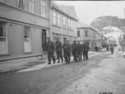 Namsos sentrum. Den første norske styrke som kom til Namsos,