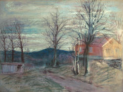 ukjent husmannsplass i Oslo [Akvarell]