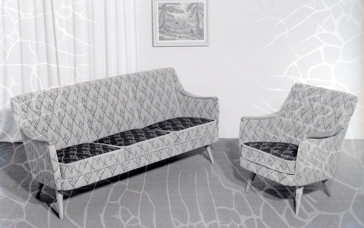 Salong. Sofa og lenestol.