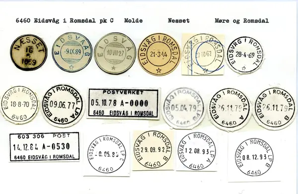 Stempelkatalog, 6460 Eidsvåg i Romsdal, Molde, Nesset, Møre 