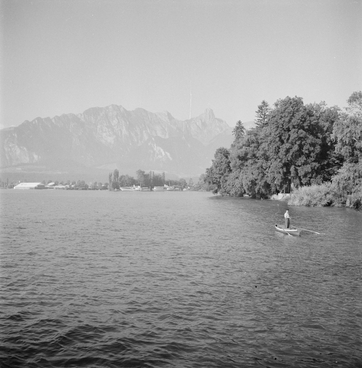 Åke Claessons resa, landskapsvy, Schweiz 1949