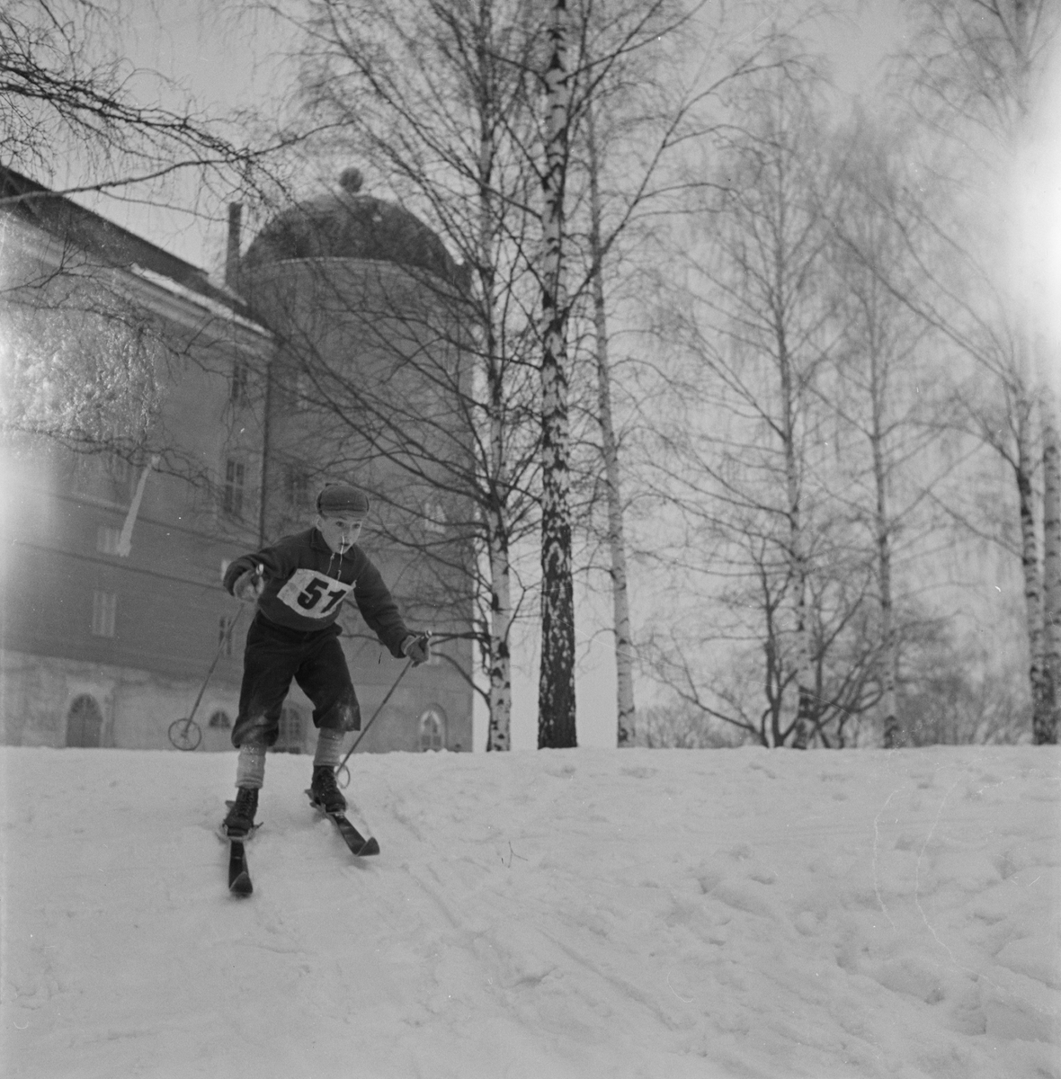 Skidtävling, Gunillasvängen, Uppsala 1954