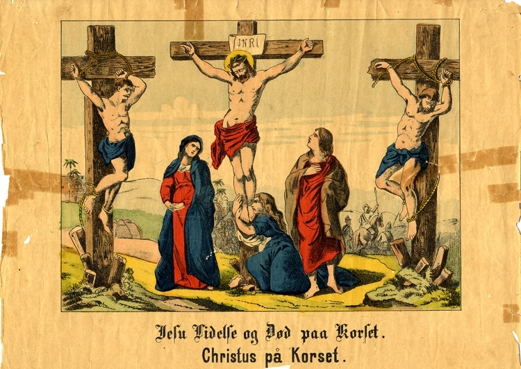 jesu-lidelse-og-d-d-paa-korset-christus-p-korset-f-rglitografi