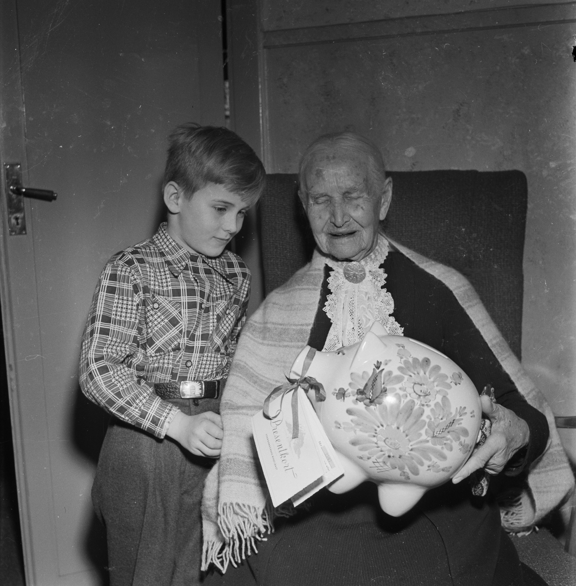 Upsala Sparbank, 103-åring från Björklinge, Björklinge socken, Uppland 1954