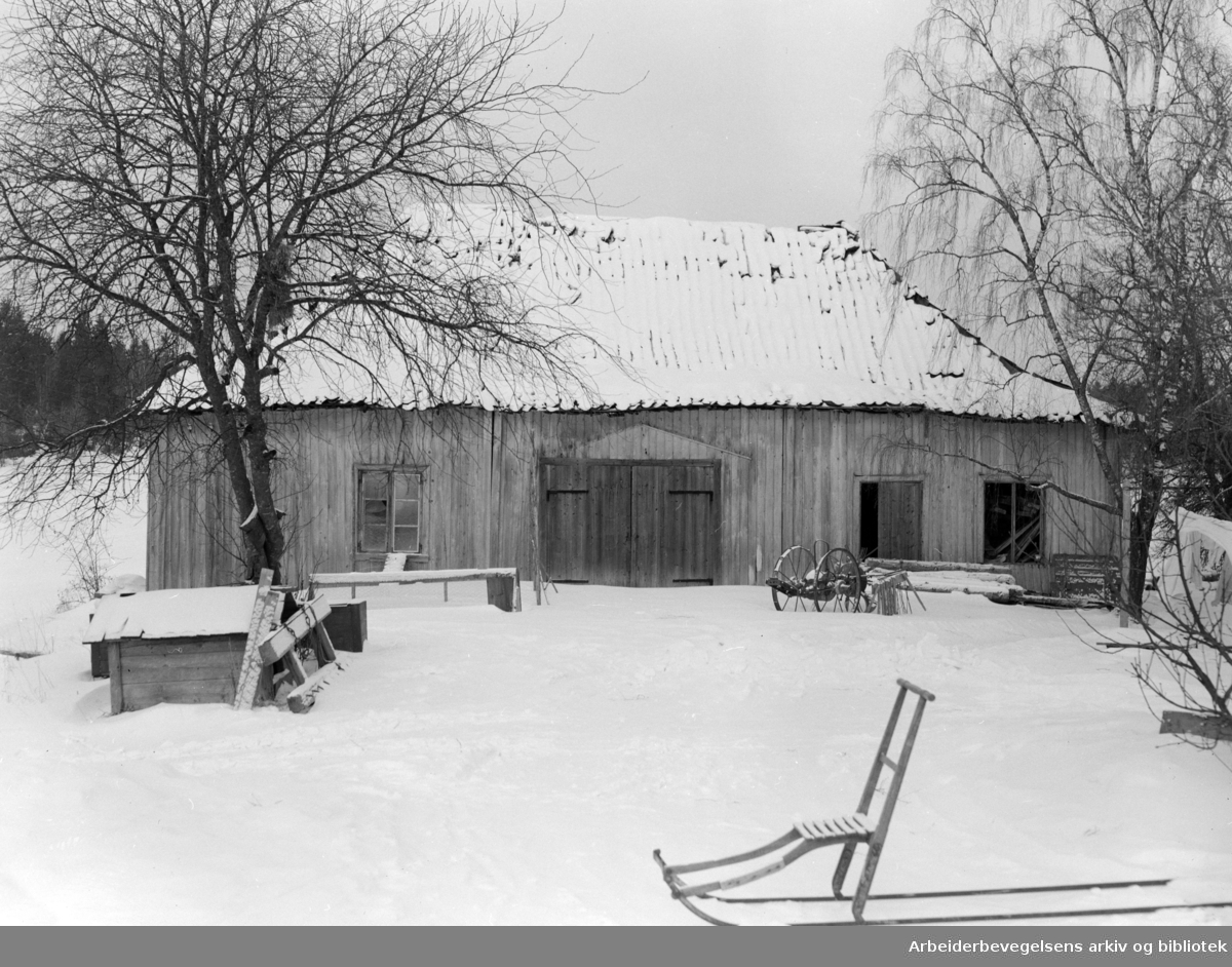 Klemetsrud gård, (gamle). Februar 1953