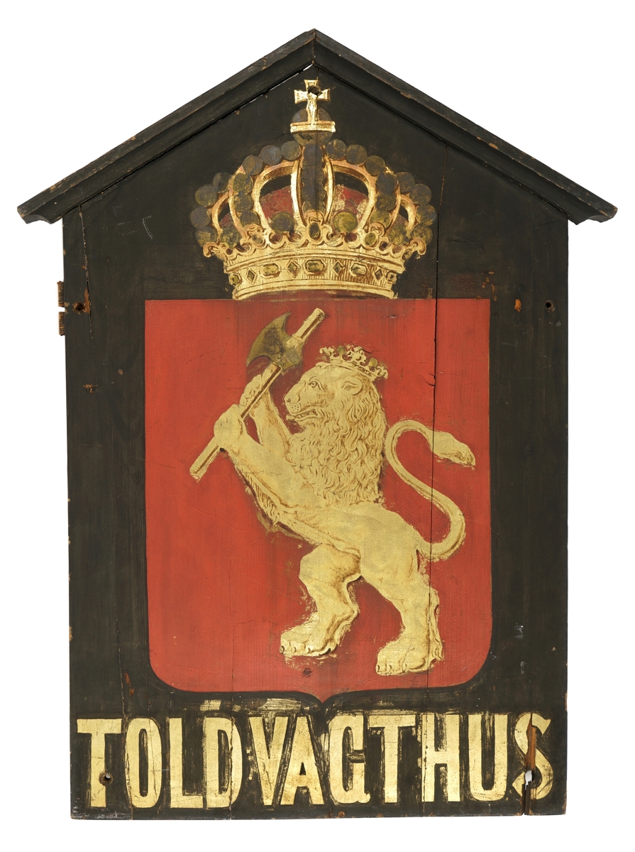 Riksvåpen av 10.07.1844 over "Toldvagthus".