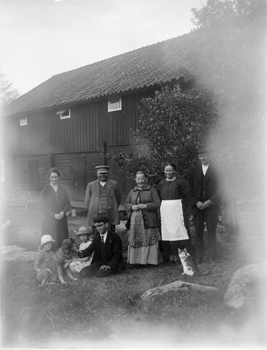 Sällskap hos Edvard Frej, Ulleråker, Simtuna socken, Uppland 1927