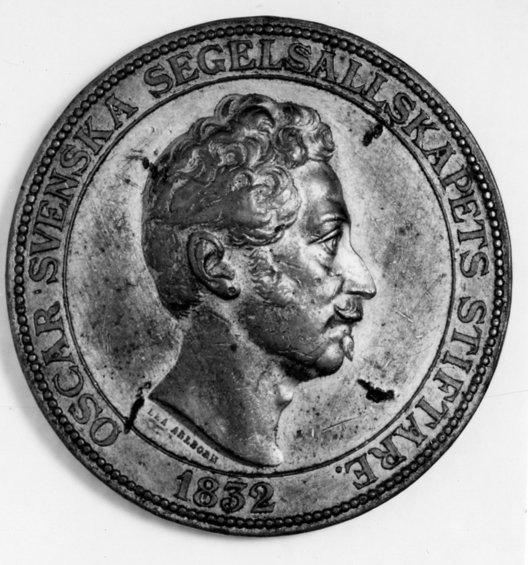 Framsida: Porträtt av Oscar, sedermera Oscar I.
Baksida. Neptun med gaffel.
