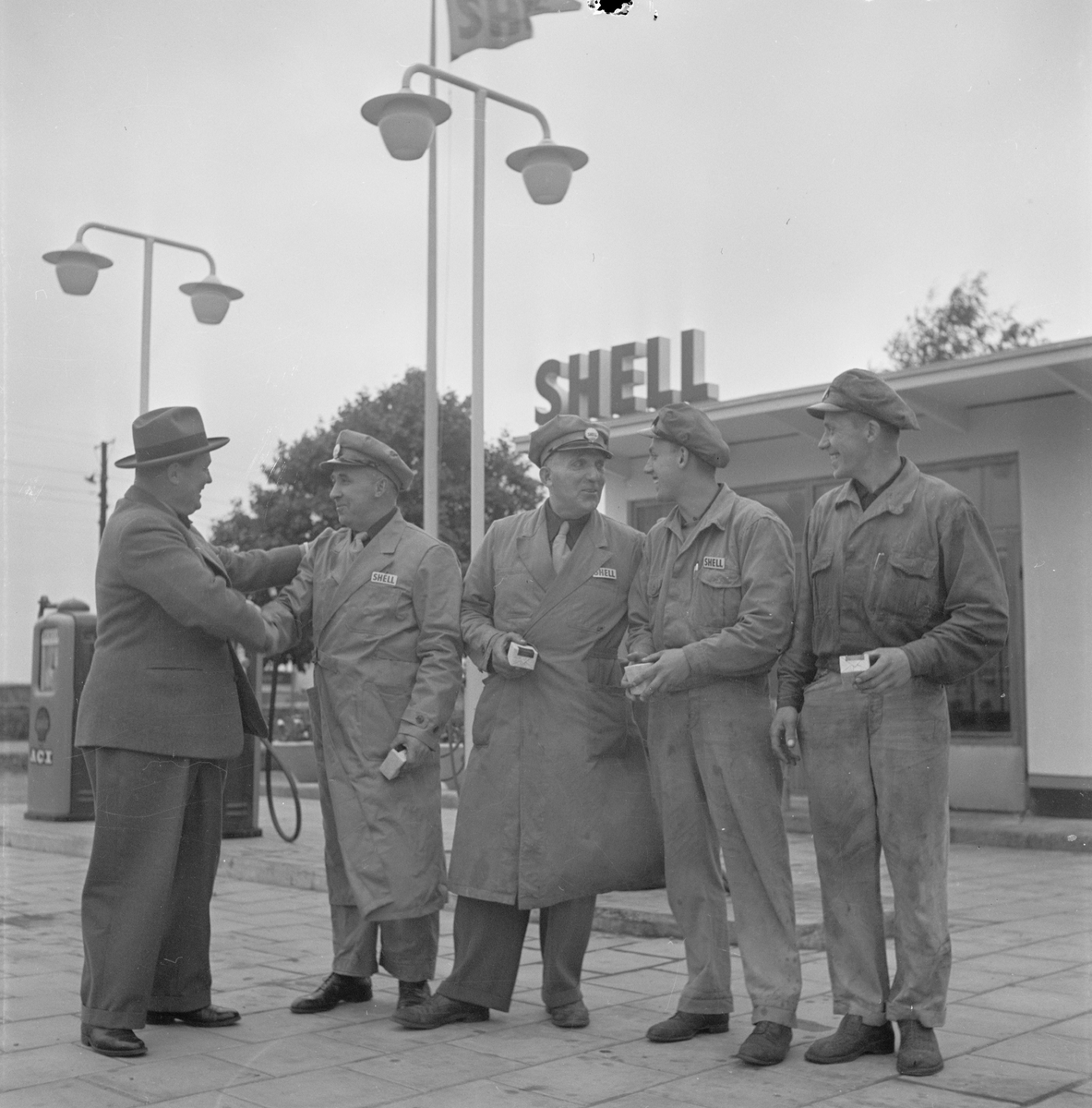 Svenska Shell AB, ny station på Vaksalagatan, Uppsala 1955