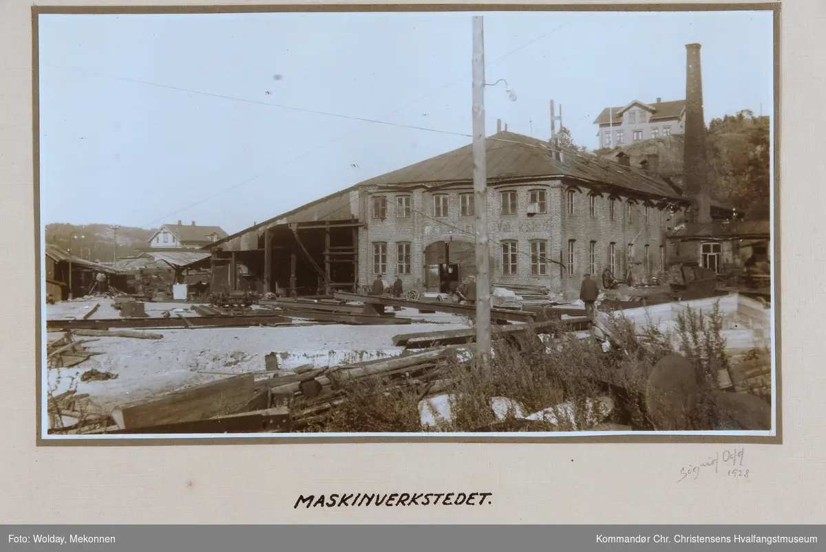 Maskinverkstedet på Framnes Mekaniske Verksted, Sandefjord i 1916