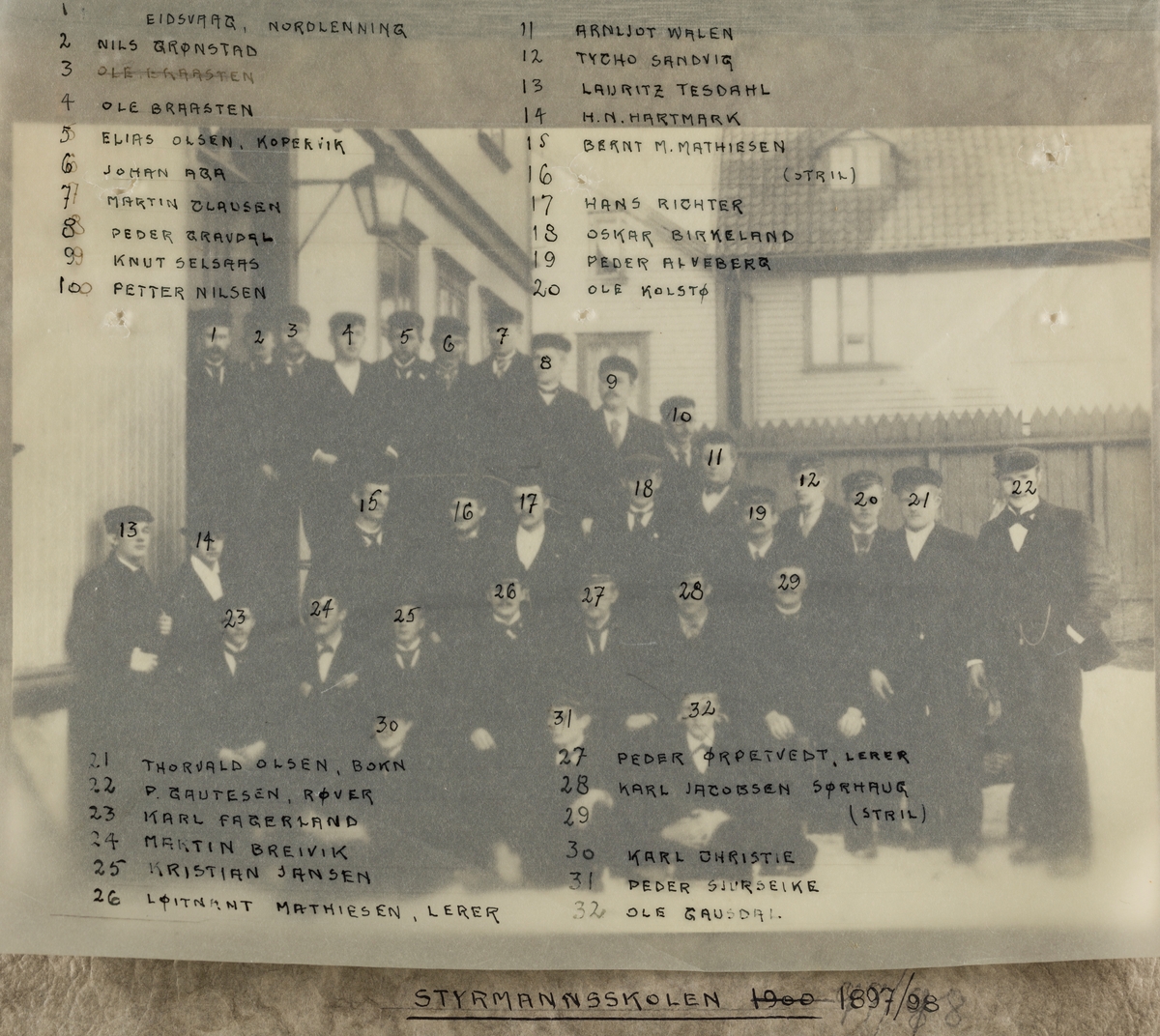 Gruppebilder - Styrmannsskolen 1897/98