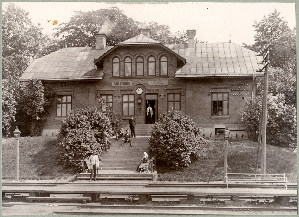 Statens Järnvägar, SJ, Tomteboda station år 1900 då personstationen för lokaltågen på Sunbyberg, Uppsala, Märsta, Rotebro och Järfva.