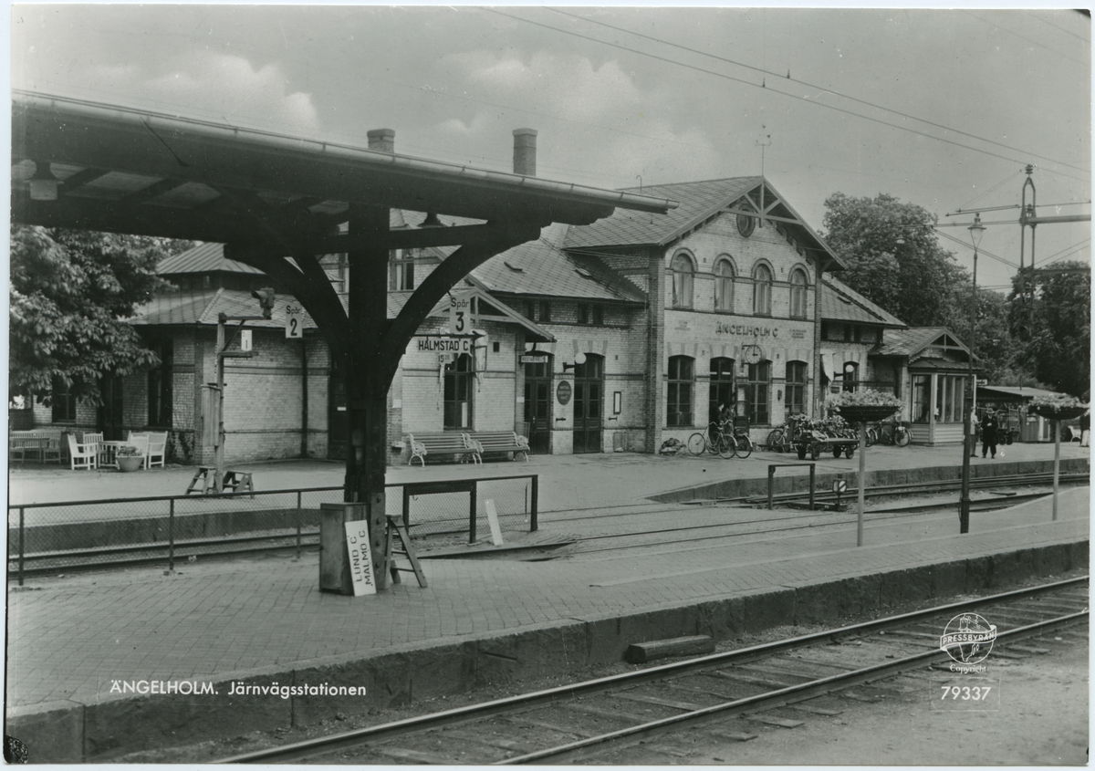 Ängelholm Centralstation, ca 1940-tal.