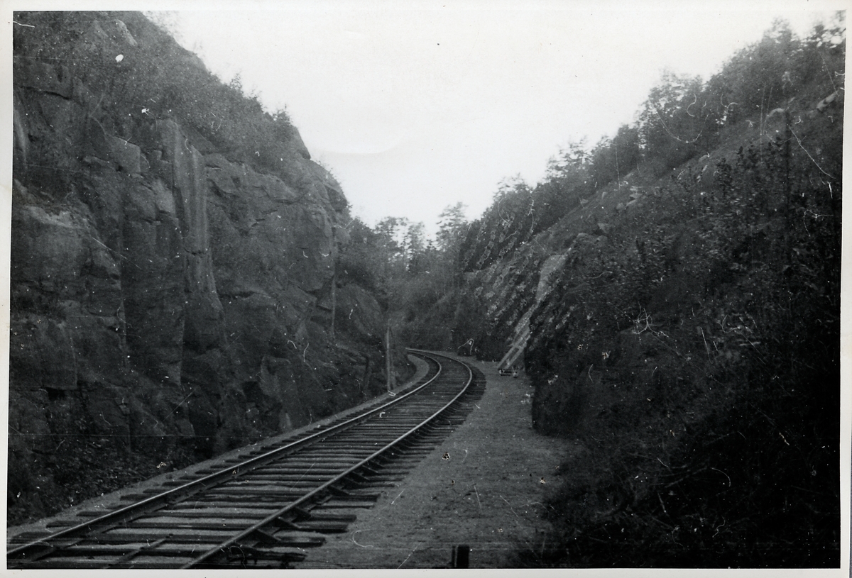 Bergskärning före tunnel vid Hudiksvall.